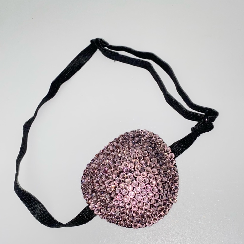 Light Rose Pink Luxury Crystal Medical Eye Patch